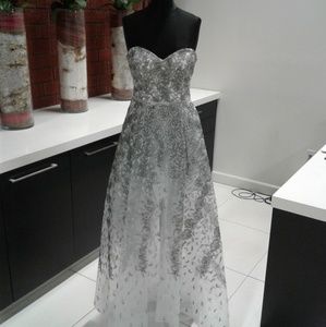 Janique CW17045 Grey Strapless Sweetheart Dress